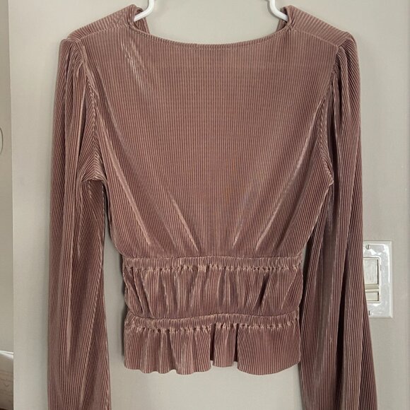 Zara Pleated Champagne Blouse - Picture 3 of 4